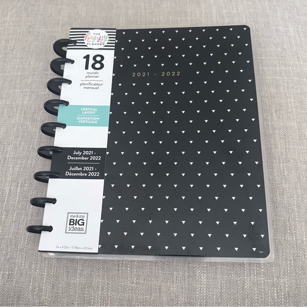 The Happy Planner Black and White 18-Month Planner